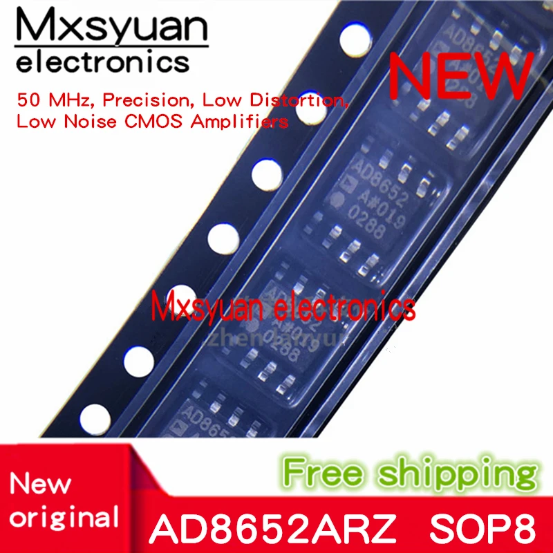 10 unids/lote AD8652 AD8652A AD8652AR AD8652ARZ AD8652ARZ-REEL7 SOP8 100% original auténtico