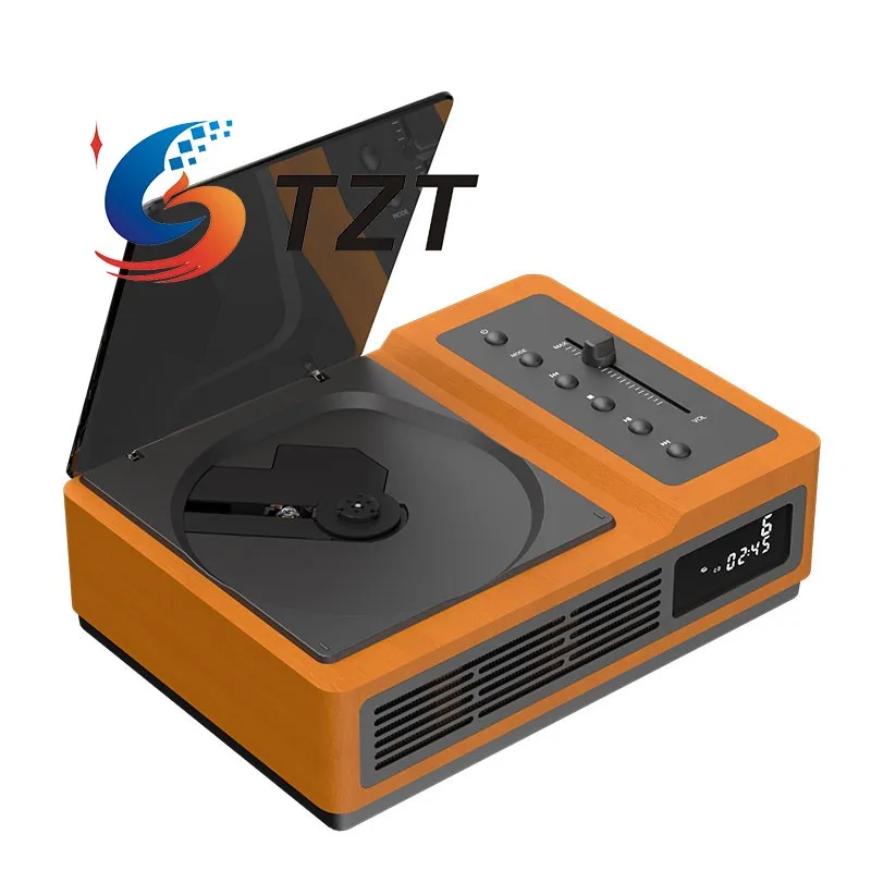 TZT THINKYA Wood-color R02 Retro CD Player 2x1.5W Stereo FM Bi-directional Bluetooth5.0 HiFi Audio Integrated Album Player