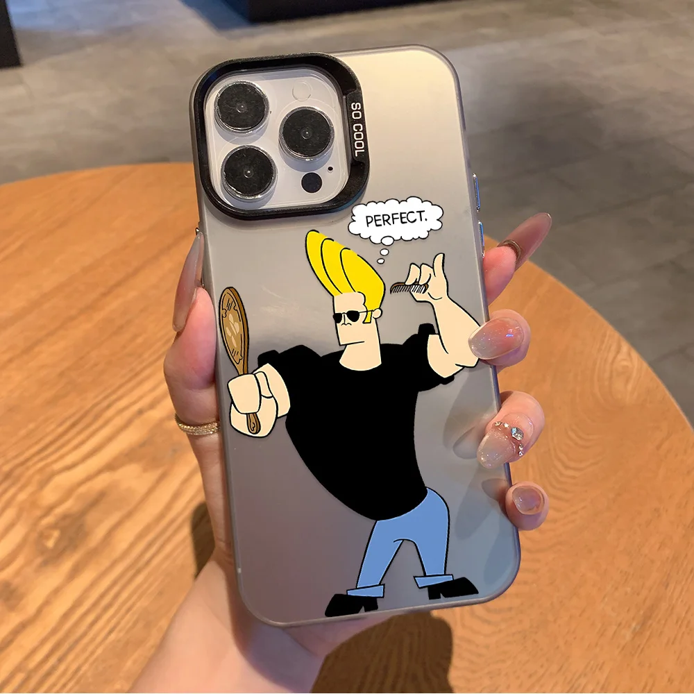 Funda de teléfono divertida de Johnny Bravo para iPhone 17 16e 16 15 14 13 12 11 mini Pro Max X XR XSMAX 8 7 Air Plus cubierta mate anticaída - imagen 3