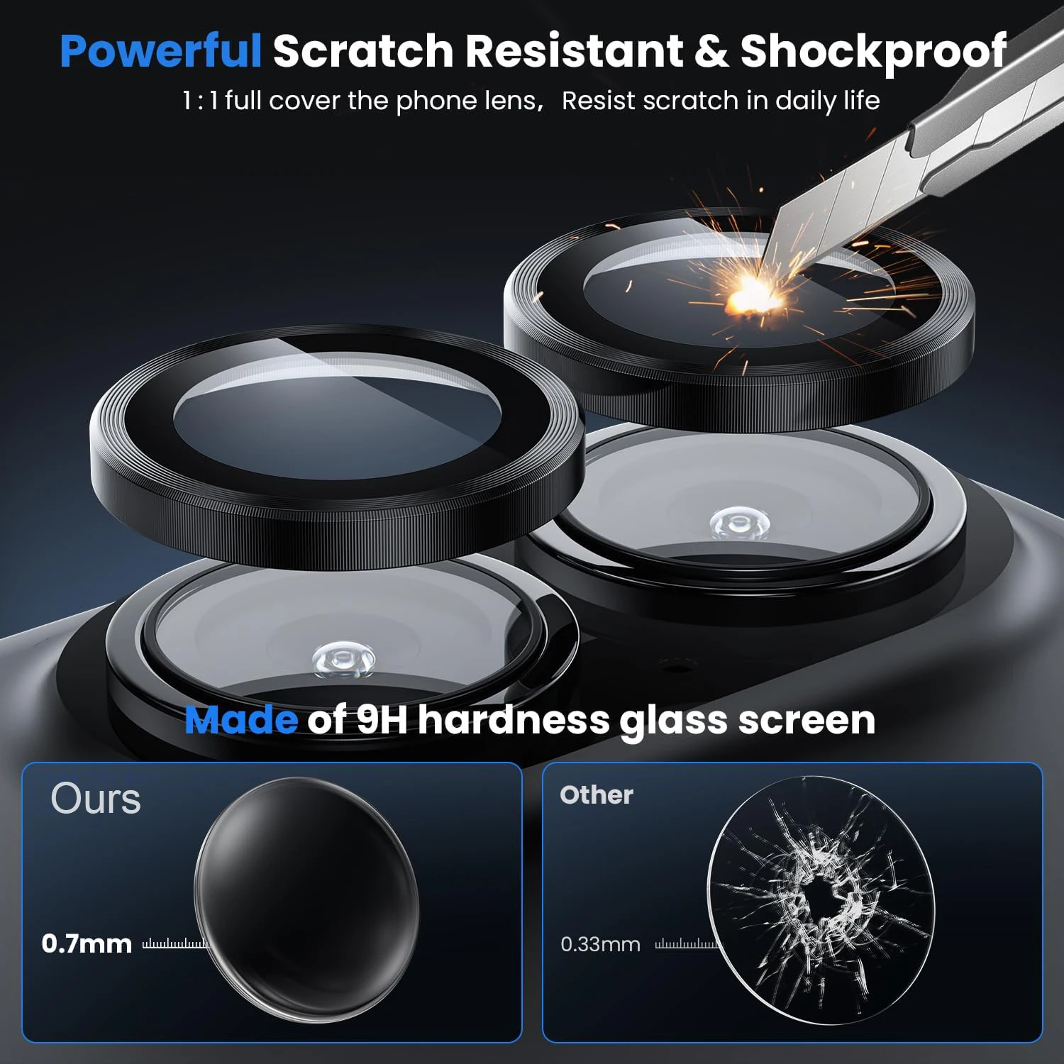 Cubierta protectora de lente de cámara de vidrio templado para iPhone 16 Pro Max 15 Plus 14 13 Mini 12 11 accesorios de película protectora - imagen 5