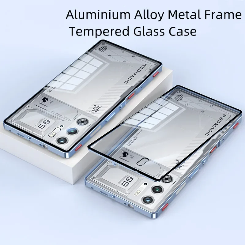 Funda para RedMagic 9 Pro + aleación de aluminio marco de Metal cubierta protectora de cámara de vidrio templado para Red Magic 9 Pro Plus a prueba de golpes - imagen 2