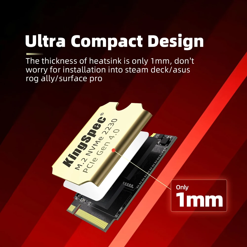 KingSpec-disco duro M2 NVMe SSD de 1TB, unidad interna de estado sólido M.2 PCIe 4,0x4 SSD 2230 para Steam Deck PS5 - imagen 5