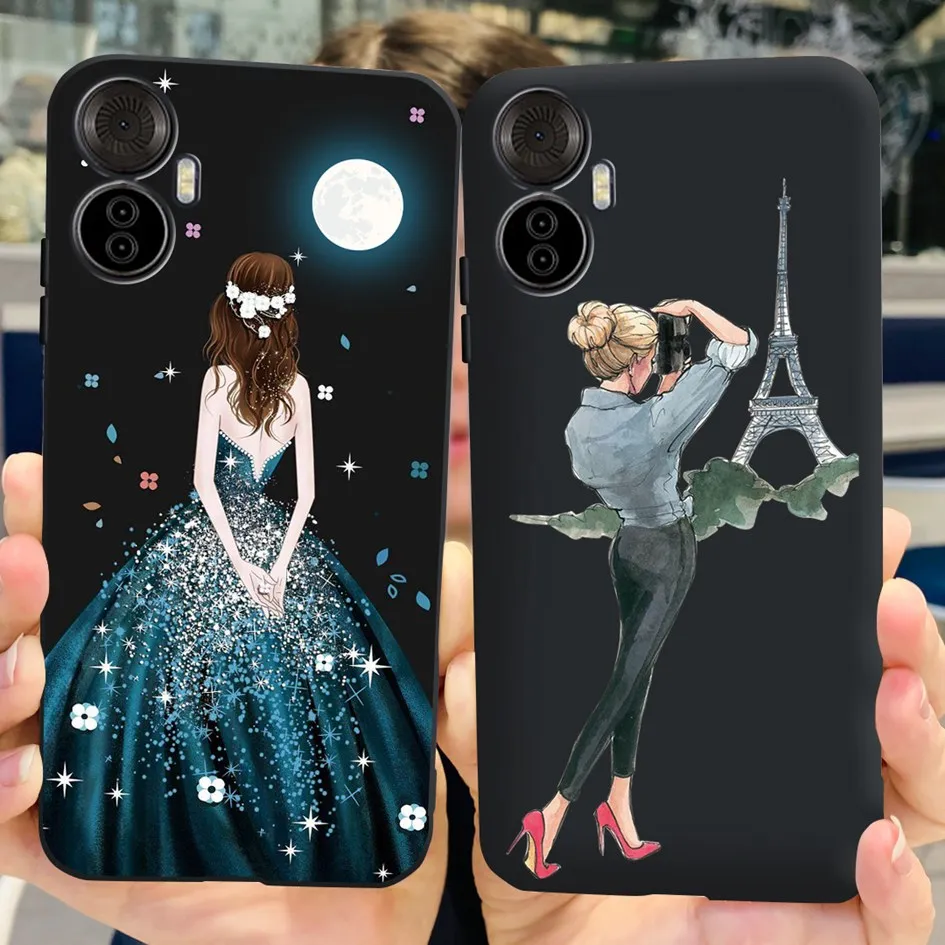 Funda Silicona ITEL Vision 5 Plus – Diseño Flores Negras Compatibilidad - imagen 4