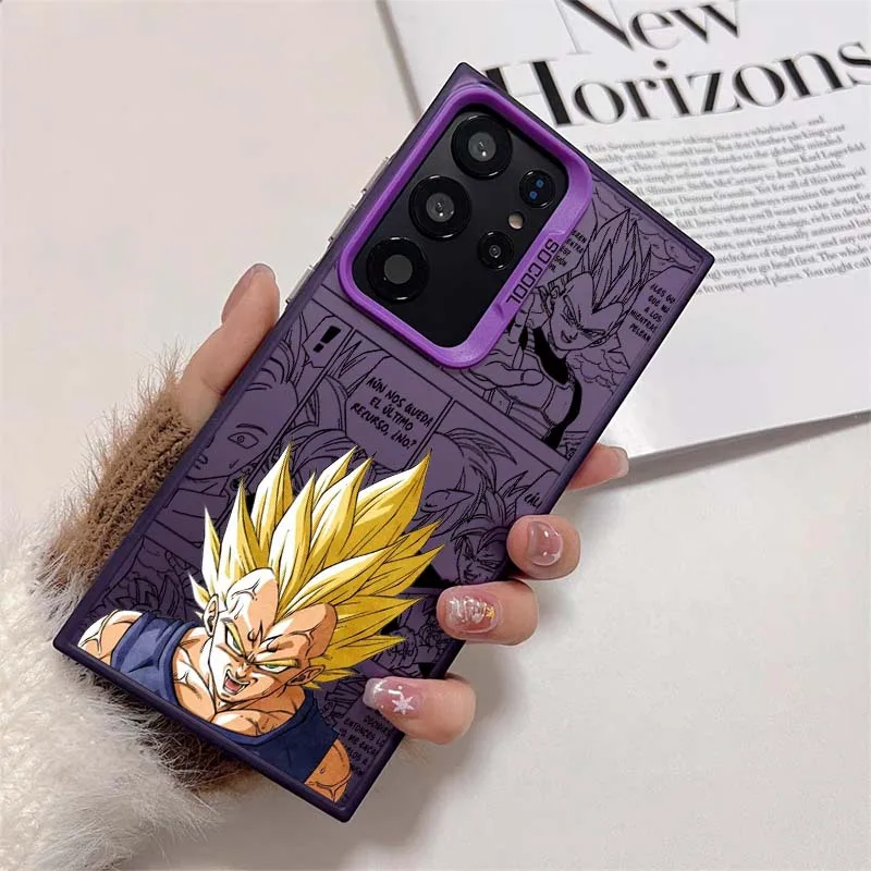 D-Dragon Ball Saiyan Vegeta funda para Samsung Galaxy S25 S24 S23 S22 S21 Ultra Plus funda de teléfono plateada colorida - imagen 5
