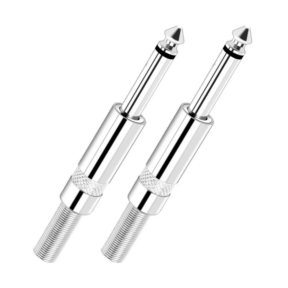 Lote de 2 uds., ángulo recto de 6,35mm, micrófono grande de 2 núcleos, altavoz de guitarra, codo de sonido único Hexagonal, conector de Audio hembra con enchufe 6,5 - imagen 2