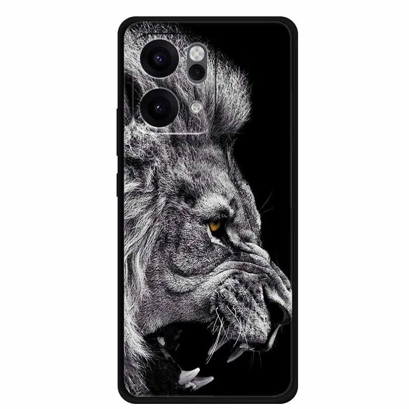 Para Oppo Reno14 Pro 5G funda animales silicona suave TPU fundas de teléfono contraportada para Oppo Reno 14 León a prueba de golpes Cool Wolf Capa - imagen 3