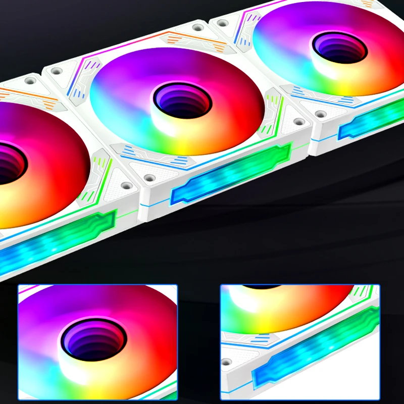 Ventilador ARGB de 120mm, ventilador con cubierta de ordenador, ventilador de refrigeración de CPU PWM de 4 pines, ventilador RGB silencioso de 5v3 pines, sincronización de luz divina, accesorios para pc - imagen 2
