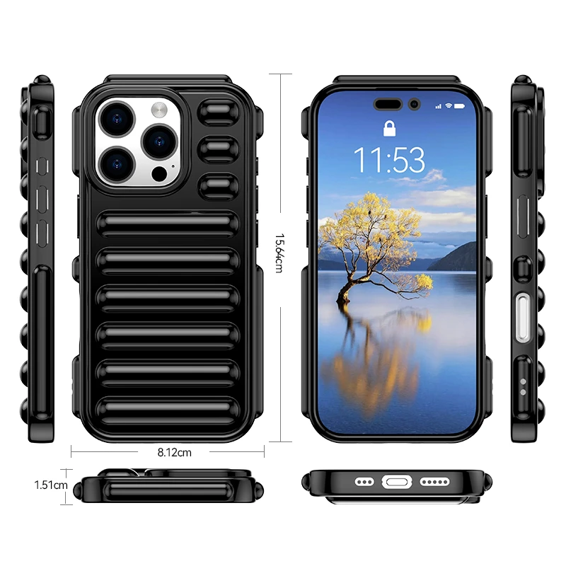 Funda de teléfono con armadura de cápsula de cojín de aire para iPhone 16E 16 15 14 Plus 11 12 13 Pro Max X XS XR, funda suave de TPU de Color sólido a prueba de golpes - imagen 5