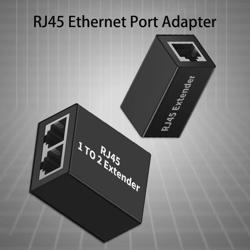 1 Uds. Adaptador de expansión de puerto Ethernet RJ45, divisor de Cable de red, conector adaptador de enchufe extensor, divisor de red 1 a 2
