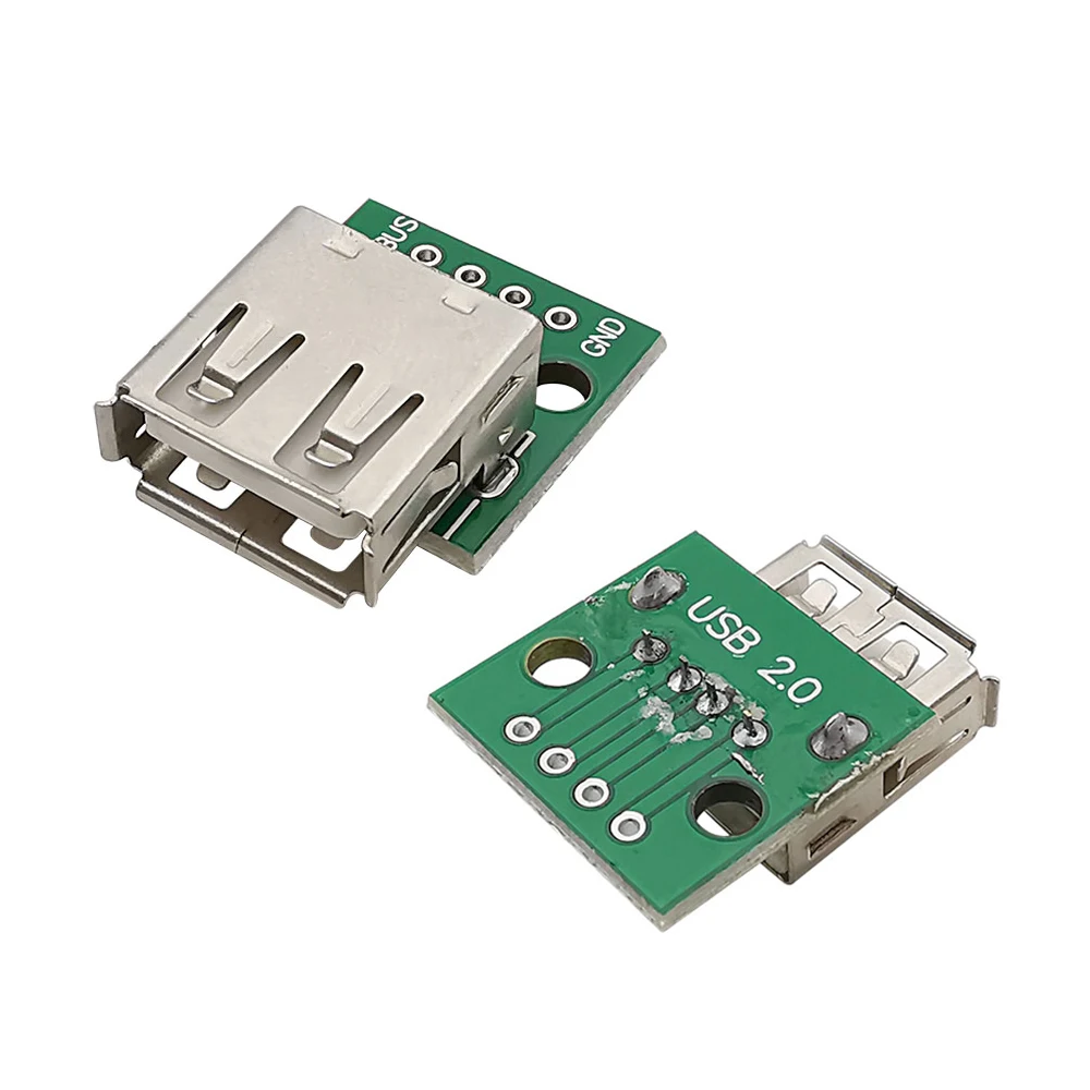1/2/5 Uds USB 2,0 tipo A enchufe a DIP 2,54mm conector de placa PCB adaptador convertidor USB