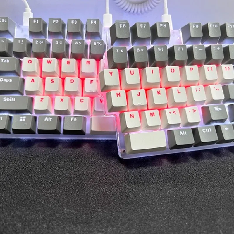 Teclado dividido con cable de 78 teclas, teclado mecánico dividido ergonómico RGB personalizado de intercambio en caliente para teclado de jugador VIAL izquierdo y derecho - imagen 5