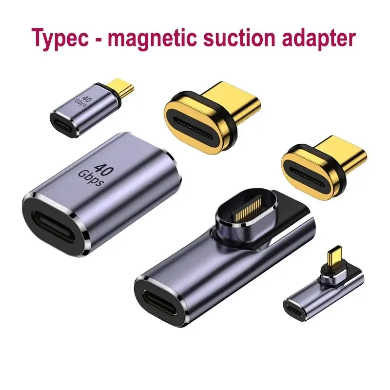 Adaptador magnético USB4.0 Thunderbolt 3, USB C a tipo C, 40Gbps, 140W, 100W, Cable convertidor magnético de carga rápida, adaptador USB 8K - imagen 2