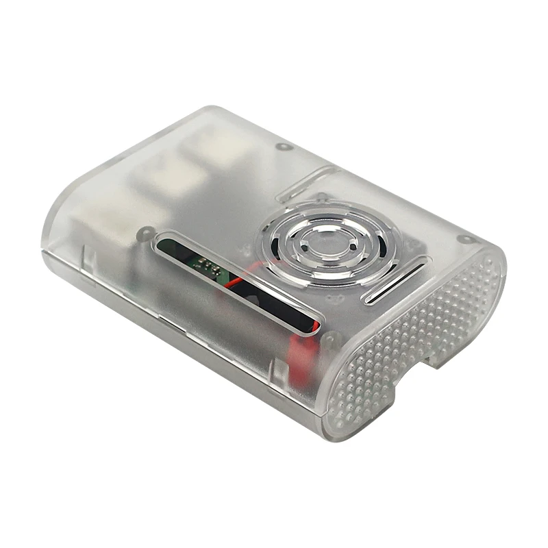 Carcasa de ABS para Raspberry Pi 4B, fácil de instalar negra carcasa transparente, carcasa de alta calidad con ventilador de refrigeración para Raspberry Pi 4 Modelo B
