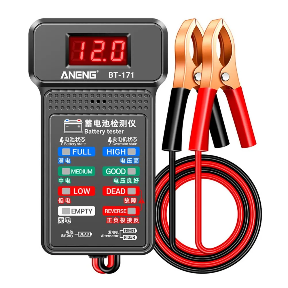 ANENG-probadores de batería multifuncionales BT-171, herramienta de electricista con pantalla LED inversa, detección industrial de reparación de automóviles, 12V - imagen 2