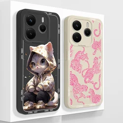 Para Redmi Note 14 Pro Plus 14S funda leopardo suave silicona líquida funda trasera de teléfono para Redmi Note14 4G 5G parachoques de protección completa