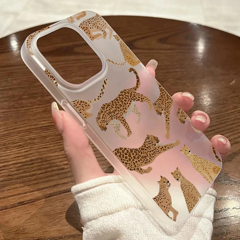 Para iPhone 17 16 15 14 13 12 11 Pro Max Air Funda elegante con estampado de leopardo mate TPU Funda para iPhone XS Max X XR 7 8 Plus 16E Funda - imagen 3