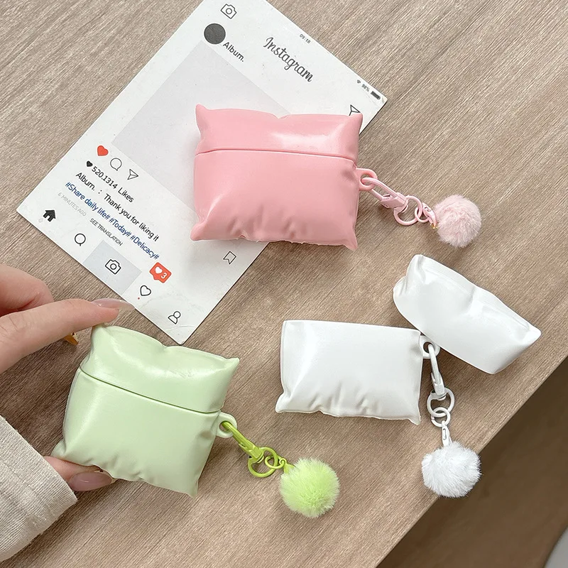 Para Funda Airpods Pro 3, Funda protectora de silicona con almohada colorida para auriculares para Airpods Pro 2 Funda/Airpods 1 2 3 4 Funda - imagen 2
