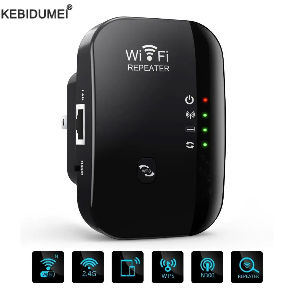 Repetidor WIFI inalámbrico de 300Mbps extensor Wifi remoto amplificador WiFi 802.11N amplificador repetidor WiFi Reapeter