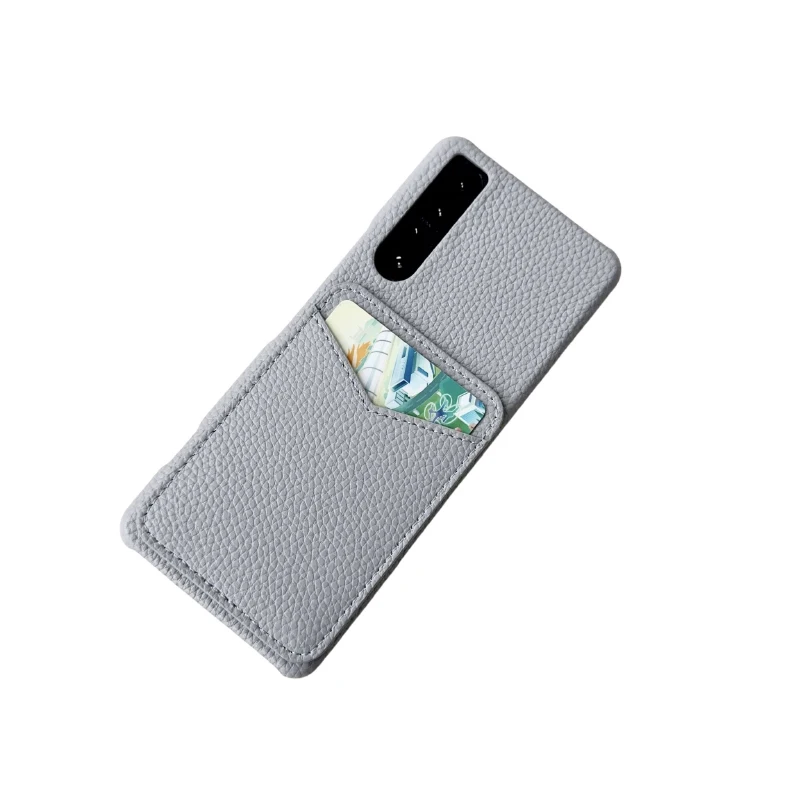 Nueva funda de teléfono dura de lujo con ranura para tarjetas de Color sólido a prueba de golpes para Sony Xperia 10 5 1 VII VI V IV III I Pro 1 cubierta trasera de parachoques - imagen 3