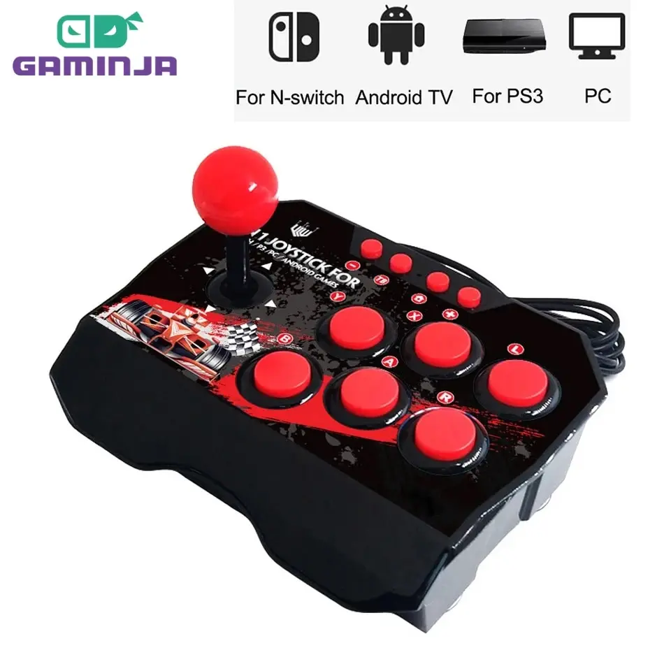 Mando Arcade 4 en 1 Turbo para PS3, PC y Android