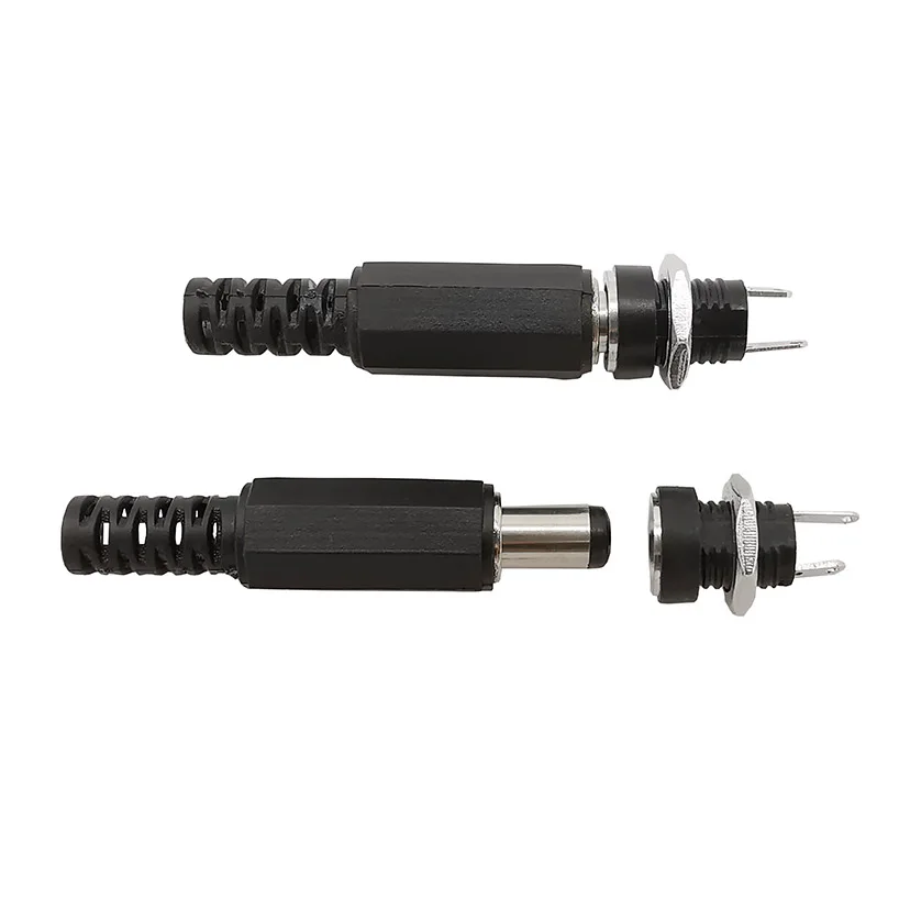 5 pares DC022B conector de alimentación CC 5,5x2,1mm conector hembra + adaptador de enchufe macho DC-022B 5,5*2,1 - imagen 3