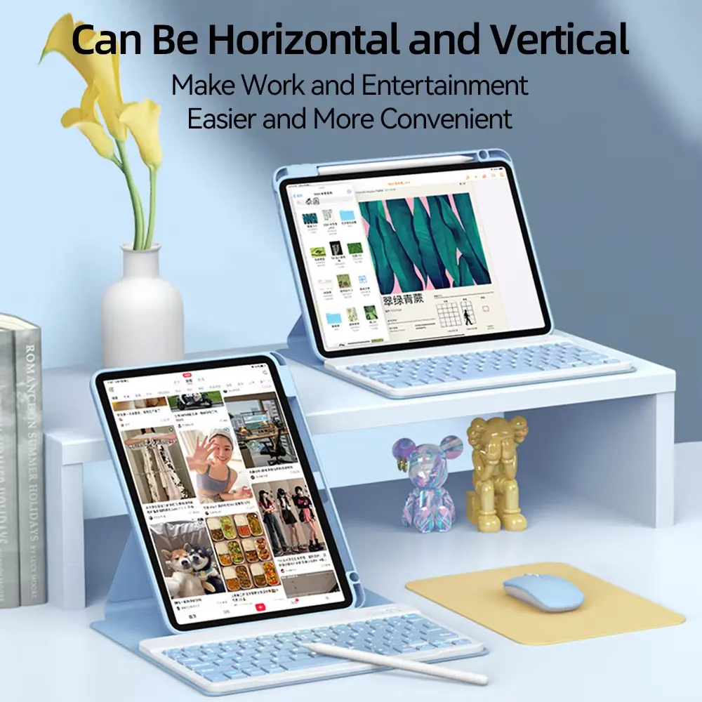 Funda con teclado para iPad de 10. a generación, funda para iPad 10,2 9/8/7th Air 3 10,5 Pro Air 4 5 10,9 2018 a 2022 Pro 11 - imagen 3
