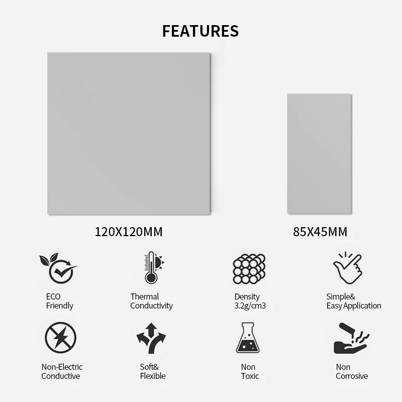 TEUCER 14,8 W/mk almohadilla térmica conductora de calor ordenador portátil GPU tarjeta VGA CPU disipador de calor refrigeración hoja de grasa de silicona conductora - imagen 4