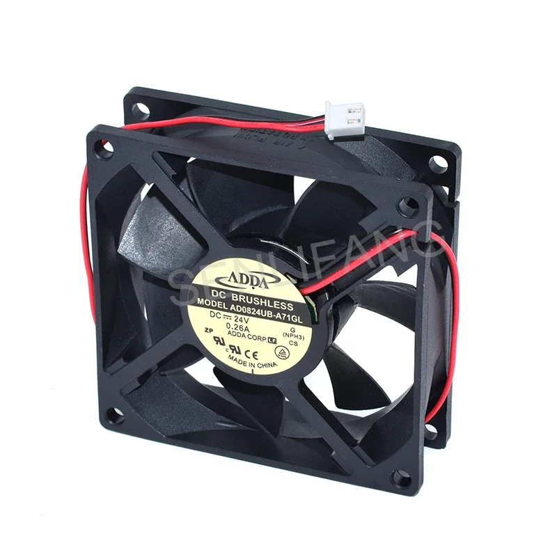 Ventilador de refrigeración sin escobillas, nuevo para ADDA AD0824UB-A71GL 24V 0.26A 80*80*25mm, dos cables DC