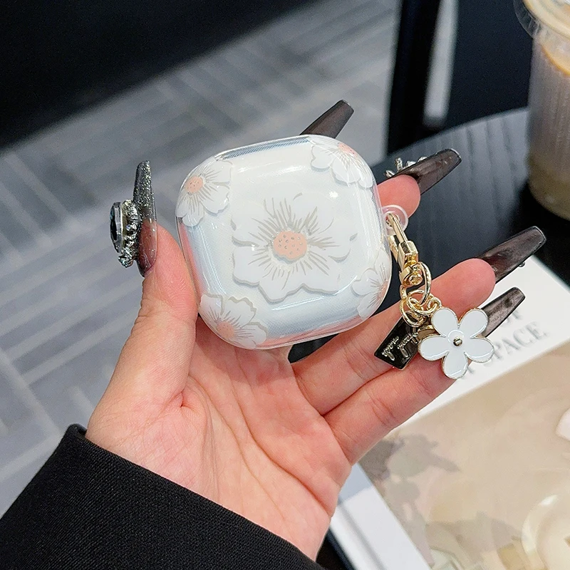 Funda de auriculares transparente anticaída de TPU suave para Samsung Galaxy Buds Pro/Live/FE con flores a la moda para Galaxy Buds Pro 2 - imagen 5