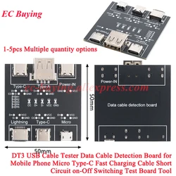Probador de Cable DT3 – Test de Carga y Datos Micro USB-C