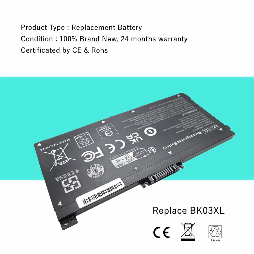 BK03XL batería del ordenador portátil para HP Pavilion X360 PC convertible 14 14m serie 14-ba000 14-ba001ns HSTNN-UB7G HSTNN-LB7S TPN-W125 - imagen 3