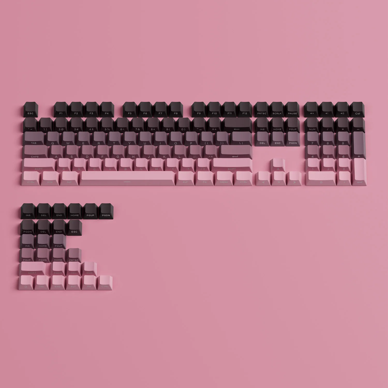 Conjunto de teclas con gradiente lateral impreso con perfil de cereza, PBT, teclas de 136 de doble disparo para interruptores MX, Teclado mecánico para jugadores - imagen 2