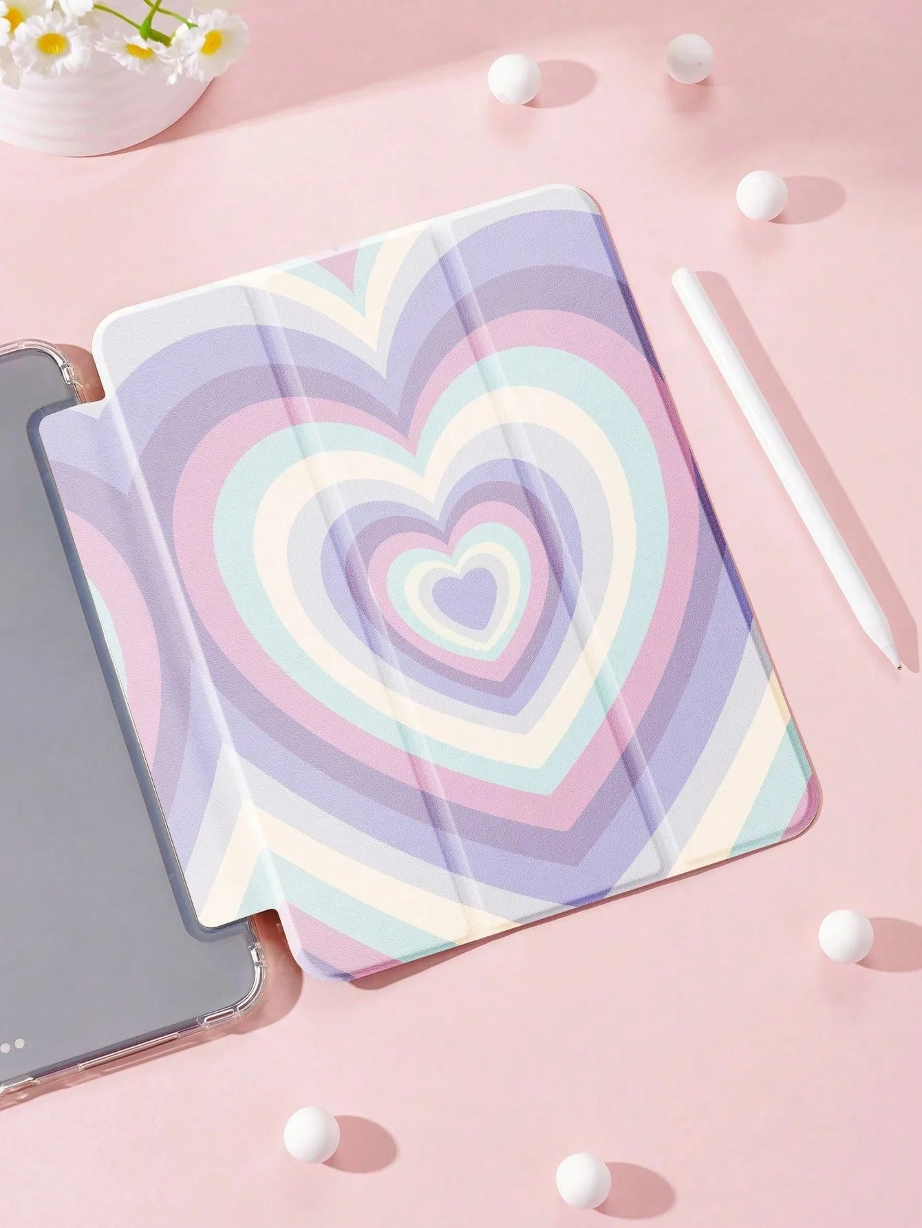 Funda Waves of Love Y película templada para Pad pro 10/11/2020/6th/7th /8th /Air 3rd/Air 4th/9th gen/Air 5th Gen 2022/Air 11 - imagen 4