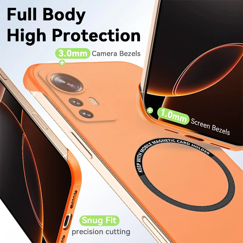 Fundas magnéticas delgadas para Xiaomi 12 12S 12T Pro Ultra Xiaomi12 12Pro, fundas de teléfono sin marco, fundas duras antiarañazos para PC, armadura a prueba de golpes - imagen 4