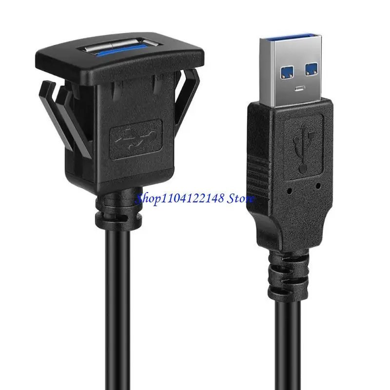 Cable empotrado montaje en coche USB3.0 cuadrado impermeable P9FA para ampliar las entradas del salpicadero del coche - imagen 5