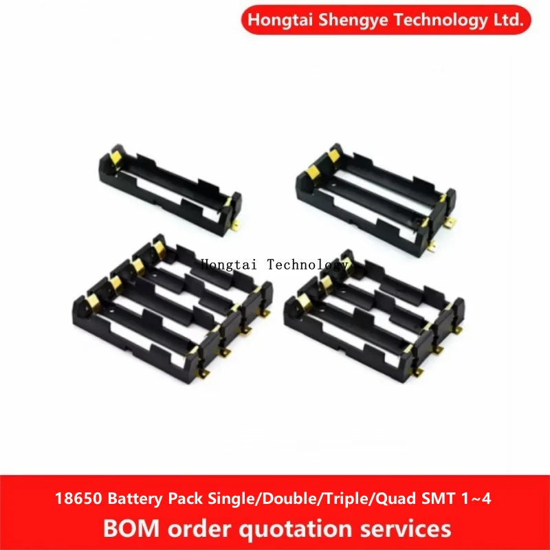 Paquete de batería 18650 simple/doble/Triple/Quad SMT 1 posición 2 posiciones 3 posiciones 4 posiciones soporte de batería de chip chapado en oro SMD