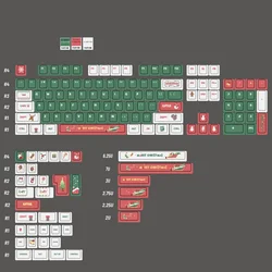 Teclas PBT para teclado mecánico ISO, perfil Cherry y diseño navideño
