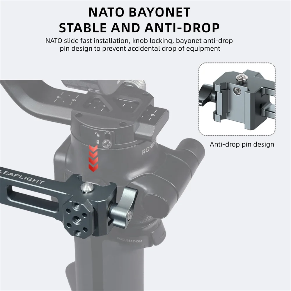 Empuñadura de eslinga de cardán ajustable 2025 con NATO para DJI RS2/RSC2 RS3/RS3mini/RS3/RS4RPO, accesorios de fotografía con mango de cardán - imagen 5