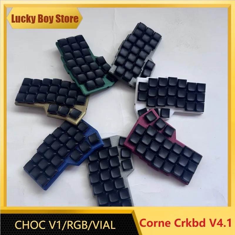 Nuevo Corne Crkbd V4.1 teclado dividido de perfil bajo Kailh Choc V1 personalizado Qmk/Vial Hotswap Kit con cable Rgb teclado mecánico separado - imagen 2