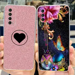 Funda transparente de TPU para Huawei P Smart 2021 con mariposa