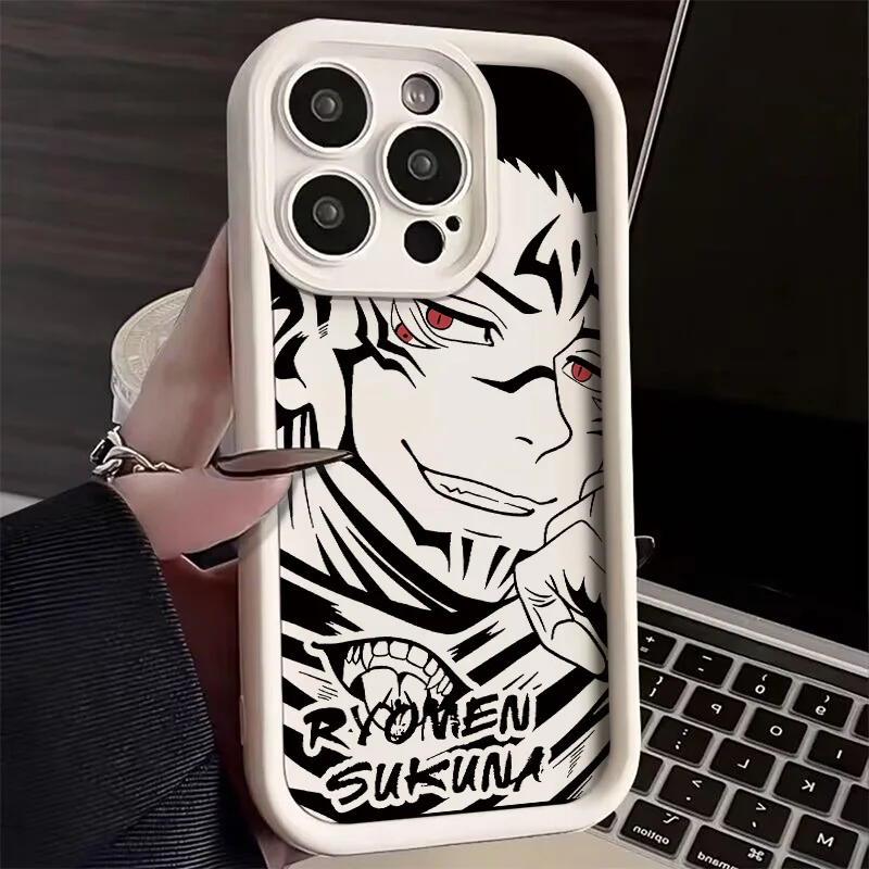 Funda de teléfono Anime Jujutsu Kaisen Gojo para Oppo Reno12 Reno11 Reno10 Reno8 Reno7 Reno6 Z T F Pro Plus 4G 5G funda trasera suave de TPU - imagen 3