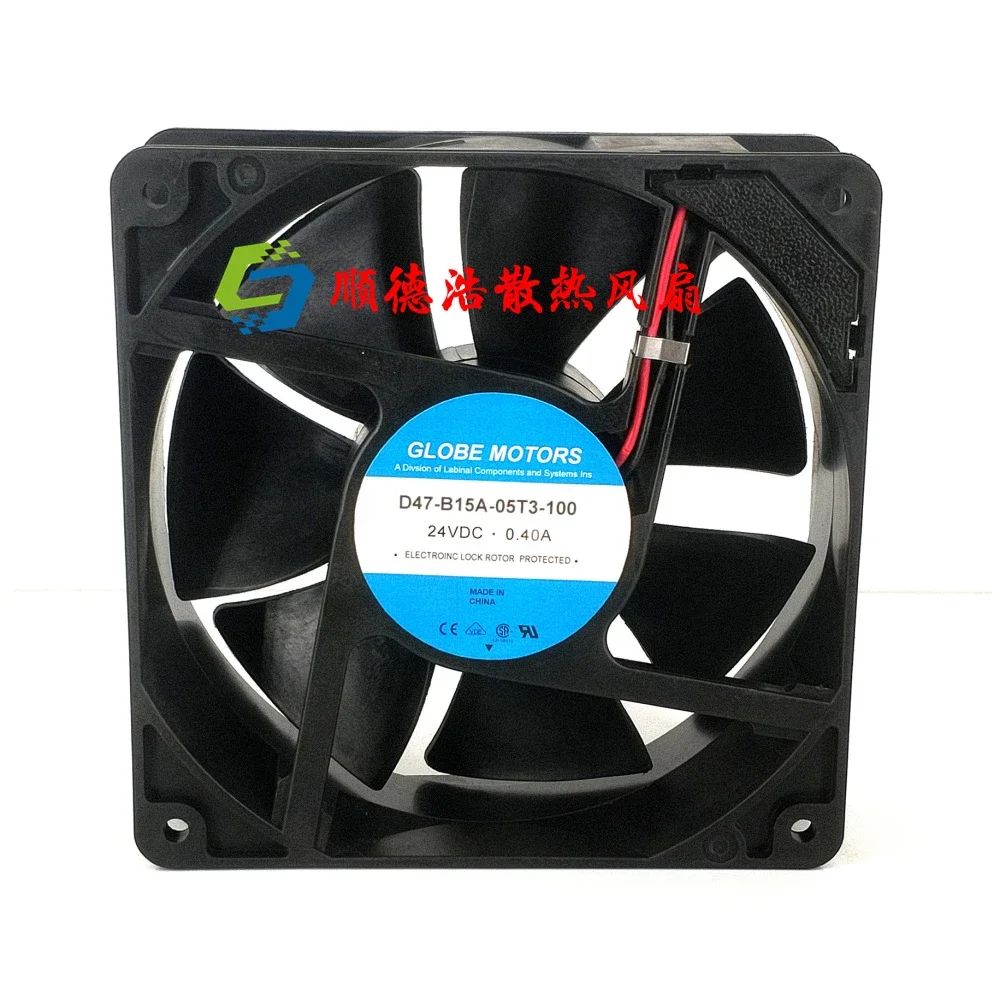 D47-B15A-05T3-100 Server Cooling Fan DC 24V 0.4A 120x120x38mm 2-wire 12CM