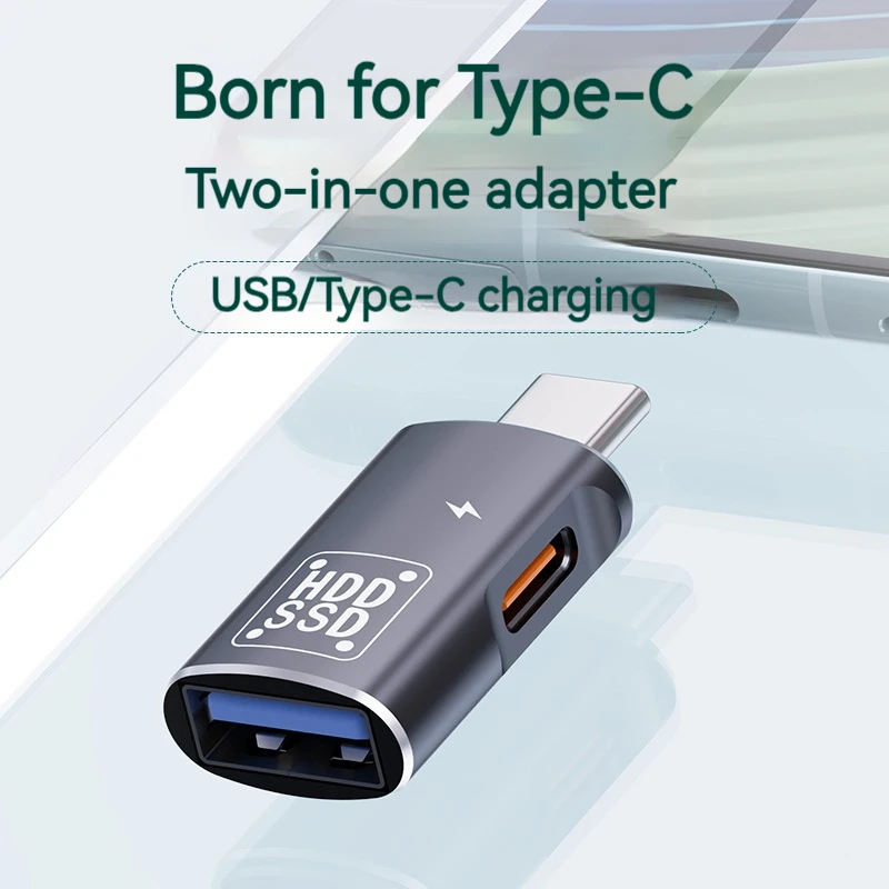 Adaptador USB tipo C de Metal, convertidor de transferencia de datos, 2 en 1, USBC a USB OTG, disco U, carga para Ipad, teléfono, tableta, Samsung - imagen 4