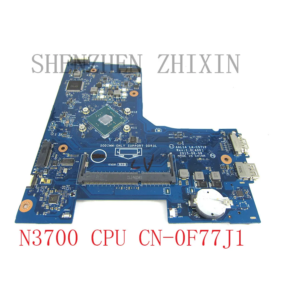 Yourui para la placa base del ordenador portátil Dell 15 5000 5452 5552 con CPU SR29E N3700 CN-0F77J1 0F77J1 F77J1 nuevo AAL14 LA-C571P