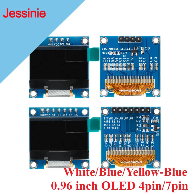 Módulo de pantalla OLED blanco/azul/amarillo serie IIC de 0,96 pulgadas 128X64 I2C SSD1306 12864 0,96 "placa de pantalla LCD para Arduino