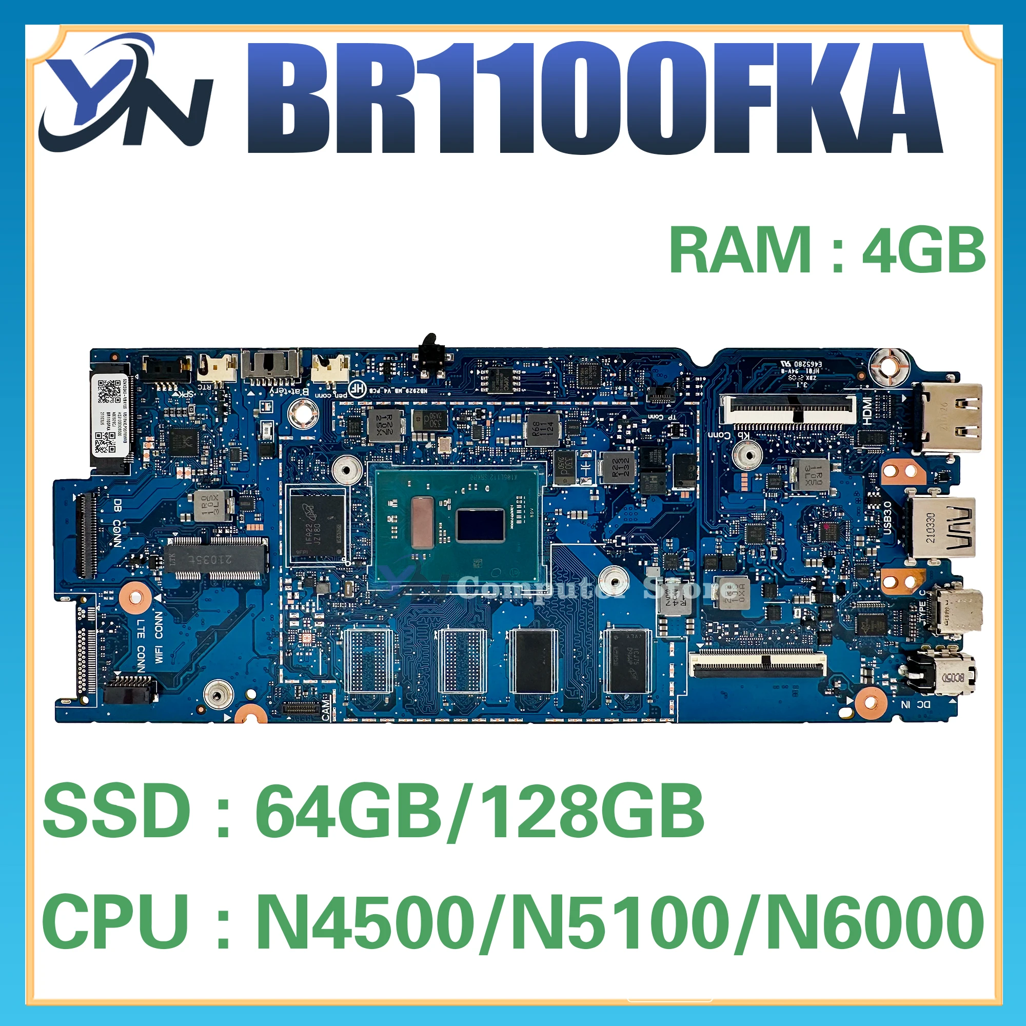 Placa base NB2929 para ASUS BR1100CKA BR1100FKA B1100FKA B1100CKA placa base para ordenador portátil N4500 N5100 N6000 prueba de 100% OK