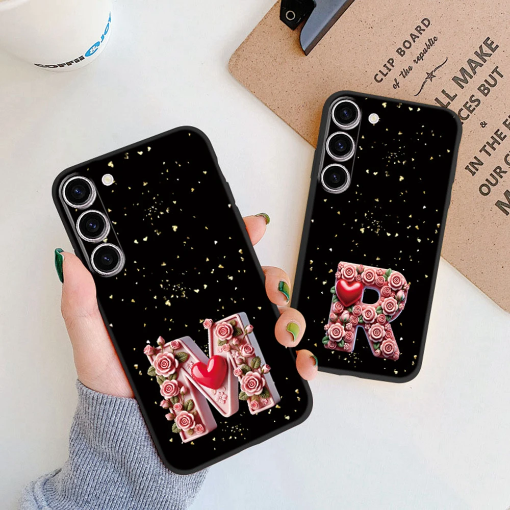 Funda de teléfono con forma de corazón, amor, Día de San Valentín, para Samsung Galaxy S25 Plus S25 FE S25 Ultra, funda protectora con letras artísticas rosas para mujer - imagen 4