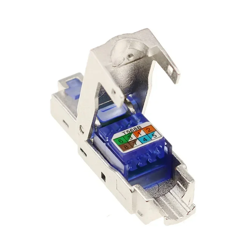 Conector Cat7 RJ45, enchufe Ethernet blindado, conectores Rj 45, cabeza de cristal Cat 7, 10G, 8P8C, red Modular, aleación de Zinc, Metal - imagen 5