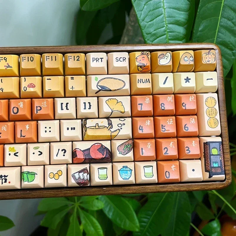 Coccer té alrededor de estufa teclas personalizadas PBT Cherry MOA KCA perfil Keycap lindo diseño Original punto tapa para teclado de juegos - imagen 3