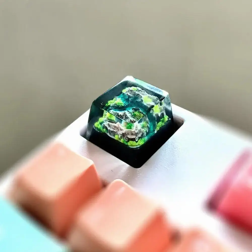Teclas de montaña y mar de resina artesanal, lujosas, DIY, PC, Gamer, Teclado mecánico retroiluminado, teclas RGB para GK61 Anne Pro 2 GK64 - imagen 2
